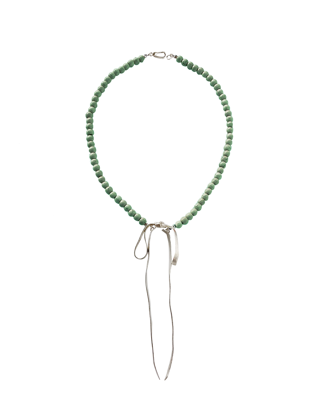Vintage green ribbon necklace