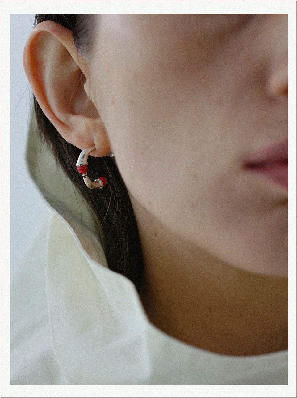 Fruit red earring