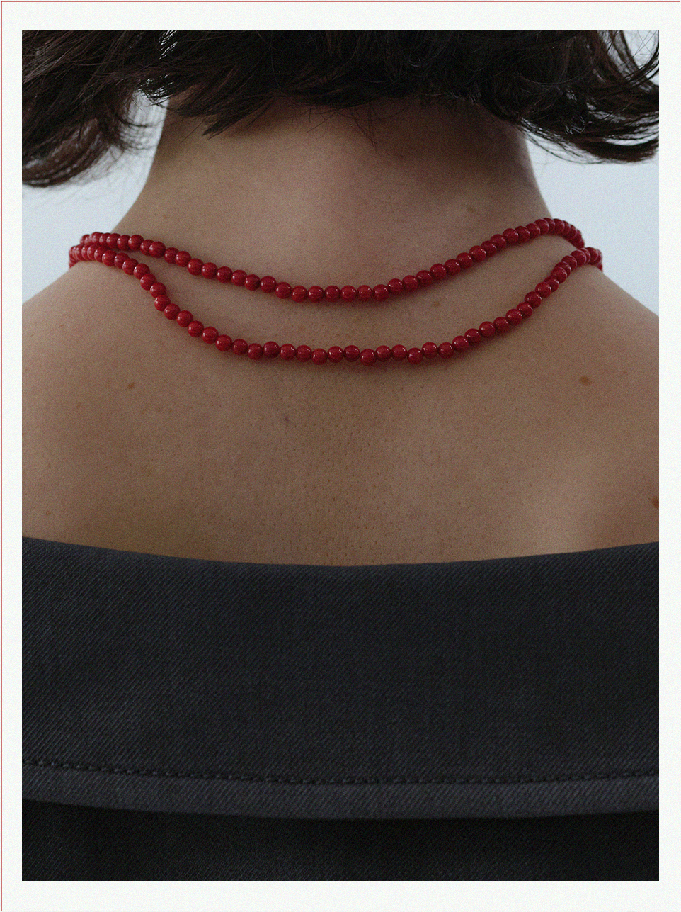 Red long necklace