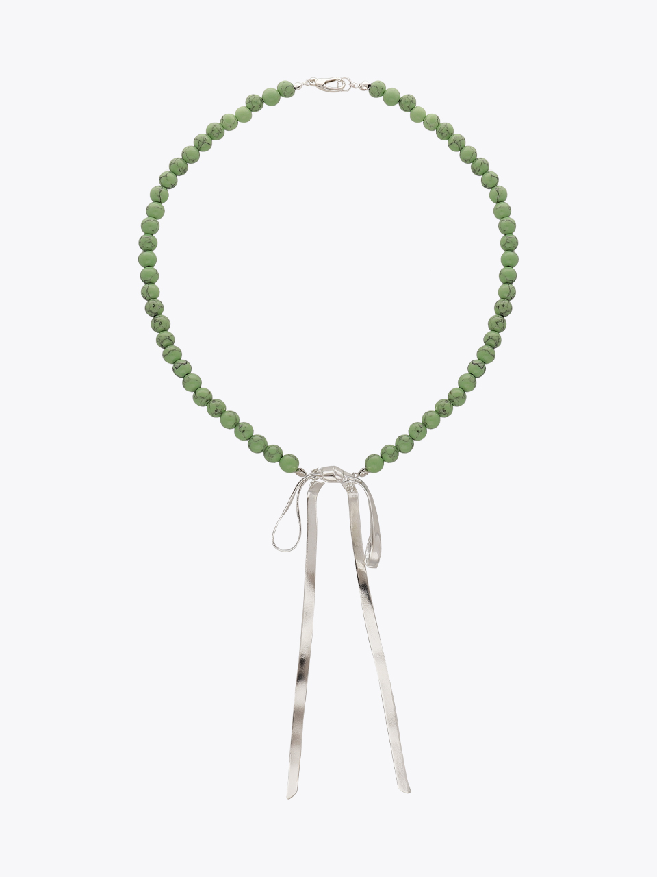 Vintage green ribbon necklace