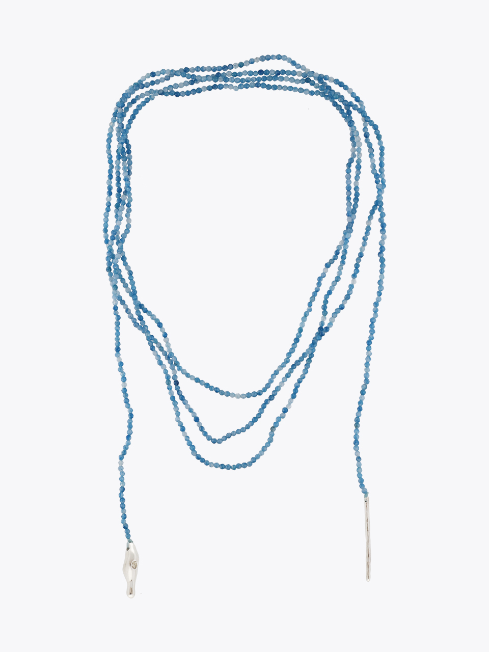 Stone scarf necklace - Blue