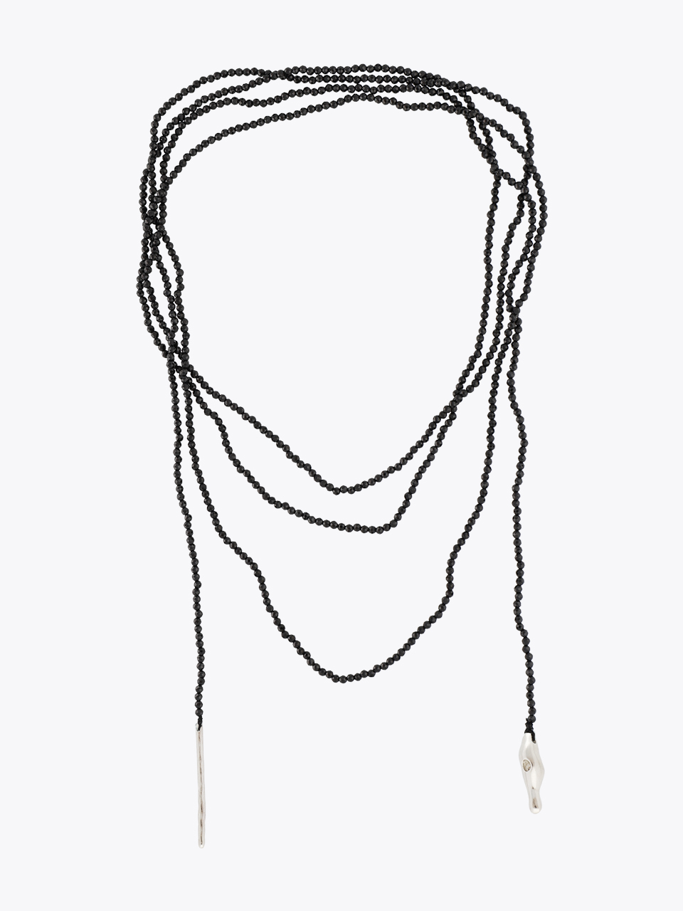Stone scarf necklace - Black